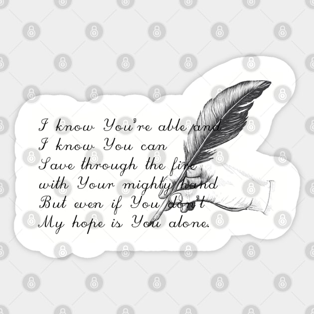 My Hope is You Alone Sticker by ucipasa